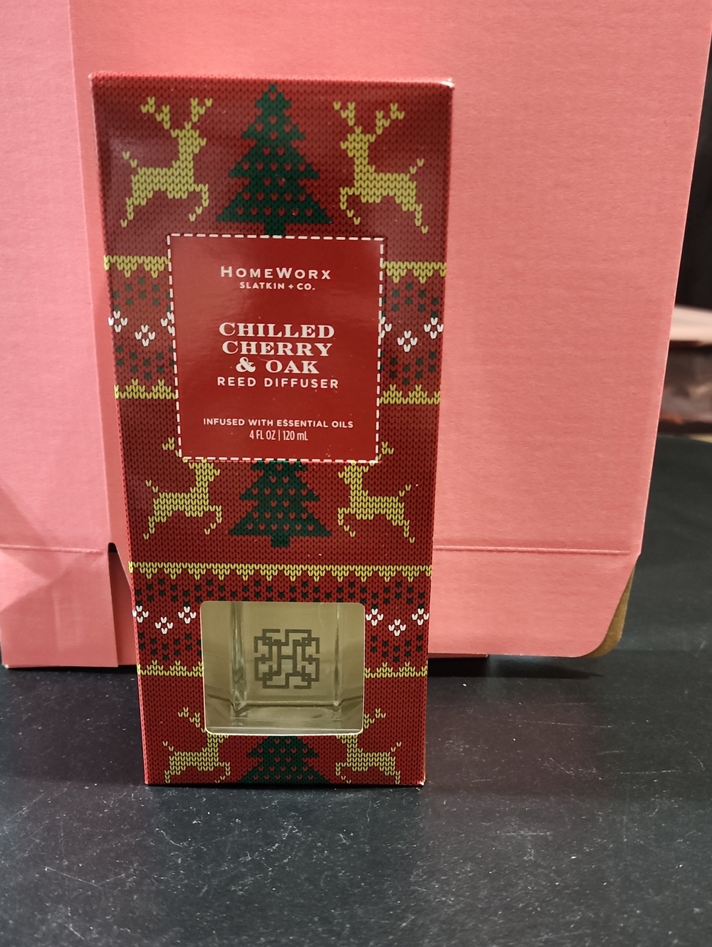 NIB HomeWorx Chilled Cherry & Oak Reed Diffuser